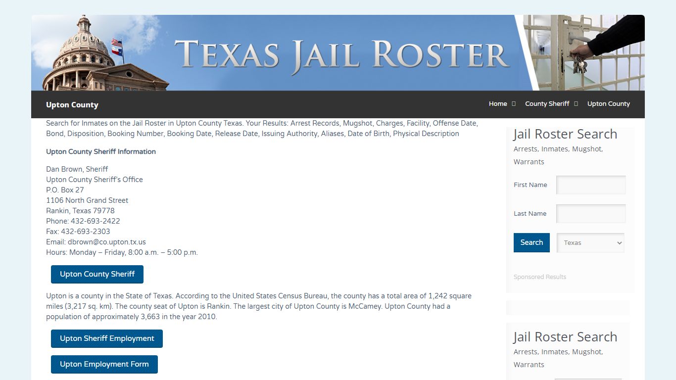 Upton County | Jail Roster Search