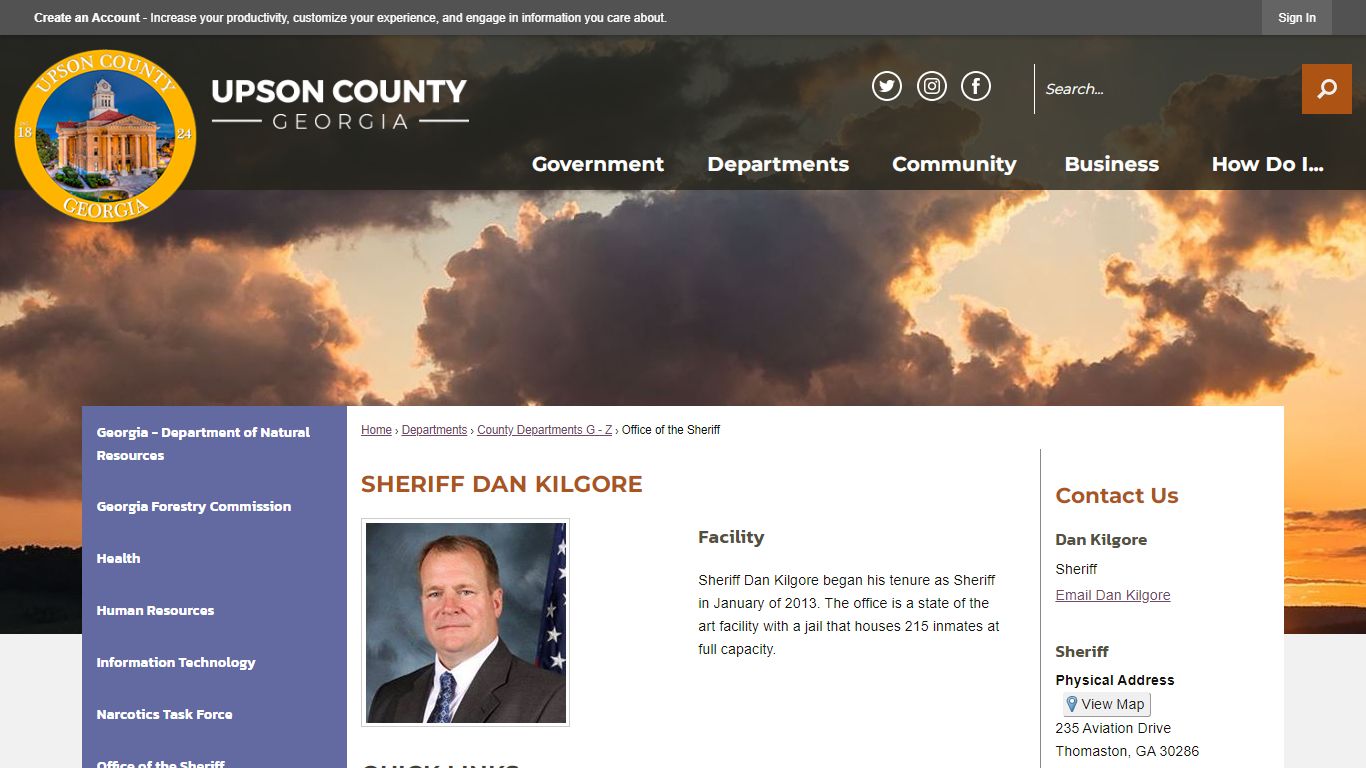 Sheriff Dan Kilgore | Upson County, GA